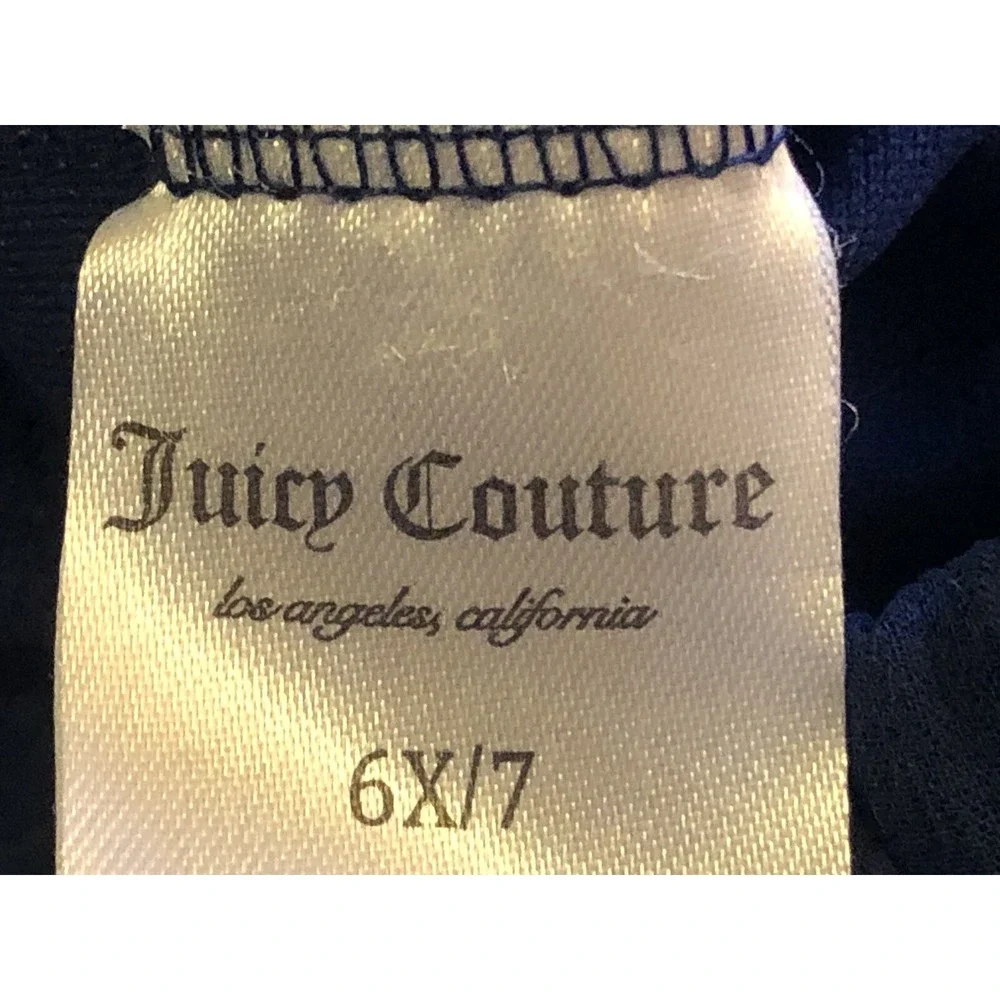 Juicy Couture Girls Size 6/7 Navy Blue Tiered Ruffle Skort Shorts Bow Detail
